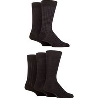 5 Pair Plain Striped Patterned Bamboo Socks Black Dark Grey 7 11