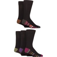 5 Pair Plain Striped Patterned Bamboo Socks Footbed Stripe 7 11