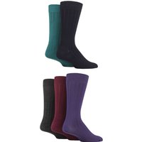 5 Pair Plain Striped Patterned Bamboo Socks Royal Ribs 7 11