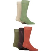 5 Pair Plain Striped Patterned Bamboo Socks Wild Terrain Ribbed 7 11