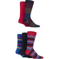 5 Pair Classic Bright Striped Bamboo Socks Men's 7-11 Mens - SOCKSHOP