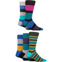 5 Pair Plain Striped Patterned Bamboo Socks Striped Bold 7 11
