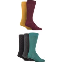 5 Pair Plain Striped Patterned Bamboo Socks Royals Textured 7 11