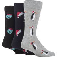 3 Pair SOCKSHOP Christmas Bamboo Socks Penguin Hats Sprouts 7 11
