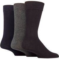 3 Pair Plain Patterned Striped Heel & Toe Bamboo Socks Plain Navy Grey 7 11