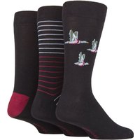 3 Pair Plain Patterned Striped Heel & Toe Bamboo Socks 7 11