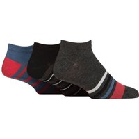 3 Pair Bamboo Plain Patterned Trainer Socks Smooth Toe Seams Nautical 7 11