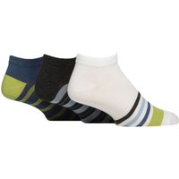 3 Pair Bamboo Plain Patterned Trainer Socks Smooth Toe Seams Ocean View 7 11