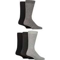 5 Pair Bamboo Leisure Ribbed Socks Grey 7 11
