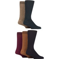 5 Pair Bamboo Leisure Ribbed Socks Earthy 7 11