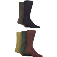5 Pair Bamboo Leisure Ribbed Socks Mix 7 11