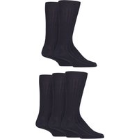 5 Pair Bamboo Leisure Ribbed Socks Block 7 11