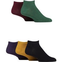5 Pair Bamboo Striped Plain Trainer Socks Royal 7 11