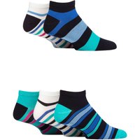 5 Pair Bamboo Striped Plain Trainer Socks Fresh 7 11
