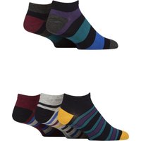 5 Pair Bamboo Striped Plain Trainer Socks Royals 7 11