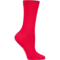 1 Pair Redder than Red Colour Burst Bamboo Socks with Smooth Toe Seams Ladies 4-8 Ladies - SOCKSHOP