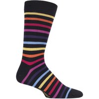 1 Pair Chasing Rainbows Striped Burst Bamboo Socks Smooth Toe Seams 7 11