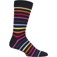 1 Pair Chasing Rainbows Striped Burst Bamboo Socks Smooth Toe Seams 12 14