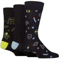 3 Pair SOCKSHOP Novelty Bamboo Socks Alien Space 7 11