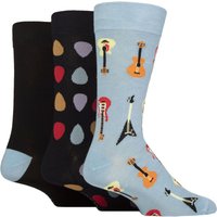 3 Pair SOCKSHOP Novelty Bamboo Socks Guitars 7 11