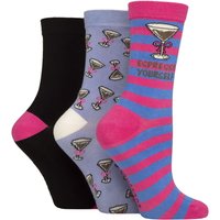 3 Pair SOCKSHOP Novelty Bamboo Socks Espresso Yourself 4 8