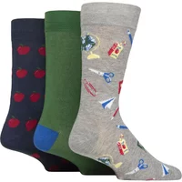 3 Pair Lazy Panda Novelty Bamboo Socks School Zone 7 11