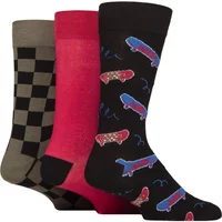 3 Pair Lazy Panda Novelty Bamboo Socks Skateboard 7 11