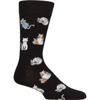 1 Pair Lazy Panda Bamboo Fun & Novelty Socks Cat Lover 7 11
