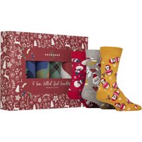 6 Pair Christmas Cracker Gift Boxed Bamboo Socks One