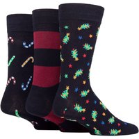 3 Pair SOCKSHOP Christmas Bamboo Socks Trees Candycane 7 11