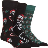 3 Pair SOCKSHOP Christmas Bamboo Socks Christmas Skulls 7 11