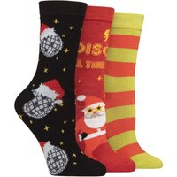 3 Pair SOCKSHOP Christmas Bamboo Socks Disco All Way 4 8