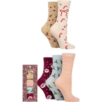 5 Pair Lazy Panda Christmas Gift Boxed Bamboo Socks Christmas 4 8
