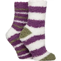 Women's 2 Pair SOCKSHOP Fluffy and Cosy Leisure Socks Wild Terrain 4-8