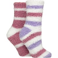 2 Pair Fluffy Cosy Leisure Socks Petal 4 8