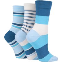 3 Pair Celestial Gentle Bamboo Socks Smooth Toe Seams Plains Stripes 4 8
