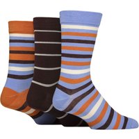 3 Pair Comfort Cuff Gentle Bamboo Striped Socks Smooth Toe Seams Crisp Winter 7 11