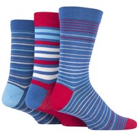 3 Pair Alpine Stripe Comfort Cuff Gentle Bamboo Striped Plain Socks Smooth Toe Seams 12 14