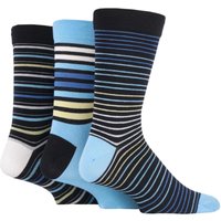 3 Pair Cool Neon Comfort Cuff Gentle Bamboo Striped Plain Socks Smooth Toe Seams 7 11