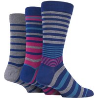 3 Pair Members Only Comfort Cuff Gentle Bamboo Striped Plain Socks Smooth Toe Seams 12 14