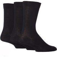 3 Pair Comfort Cuff Plain Gentle Bamboo Socks Smooth Toe Seams 12 14