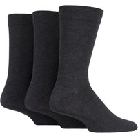 3 Pair Comfort Cuff Plain Gentle Bamboo Socks Smooth Toe Seams 12 14