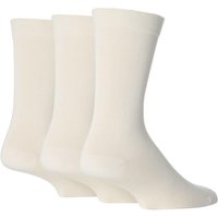 3 Pair Comfort Cuff Gentle Bamboo Striped Socks Smooth Toe Seams 12 14