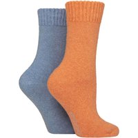 2 Pair Wool Mix Striped Plain Boot Socks Crisp Winter Plain 4 8