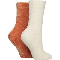 2 Pair Chenille Boot Socks Honey Glaze 4 8