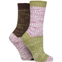 2 Pair Velvet Soft Chunky Rib Boot Socks Wild Terrain 4 8