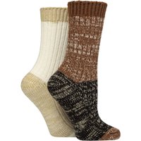 2 Pair Velvet Soft Chunky Rib Boot Socks Fresh Coffee 4 8