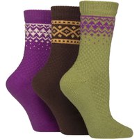 3 Pair Fair Isle Patterned Boot Socks Wild Terrain 4 8
