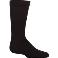 1 Pair Black Plain Bamboo Socks with Comfort Cuff and Smooth Toe Seams Kids Unisex 6-8.5 Kids (1-3 Years) - SOCKSHOP