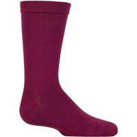1 Pair Plain Striped Bamboo Socks Comfort Cuff Smooth Toe Seams Dark Cherry 6 8.5